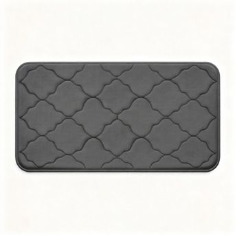 Black Memory Foam Bath Mat Soft Non Slip Absorbent Washable