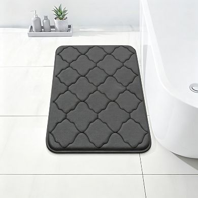 Black Memory Foam Bath Mat Soft Non Slip Absorbent Washable