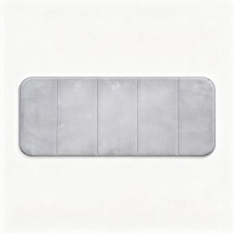 Grey memory foam bath mat soft non slip absorbent quick dry machine washable