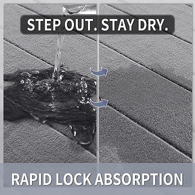 Grey memory foam bath mat soft non slip absorbent quick dry machine washable