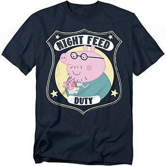 Big & Tall Peppa Pig Daddy Pig Night Feed Duty Tee