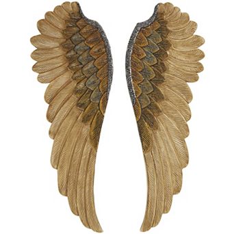 Stella & Eve Wooden Carved Angel Wings Wall Decor