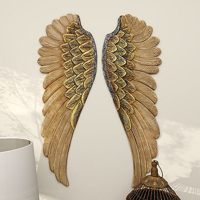 Stella & Eve Wooden Carved Angel Wings Wall Decor