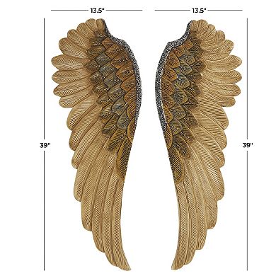 Stella & Eve Wooden Carved Angel Wings Wall Decor