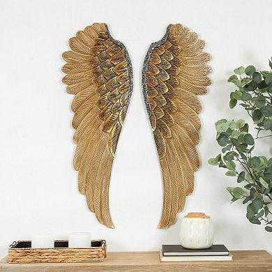 Stella & Eve Wooden Carved Angel Wings Wall Decor