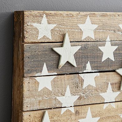 Stella & Eve Wood Handmade Flag Wall Decor with Slatted Panels