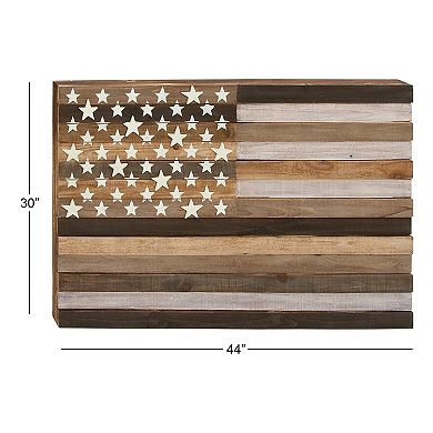 Stella & Eve Wood Handmade Flag Wall Decor with Slatted Panels