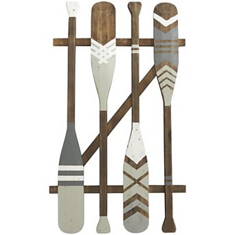 Stella & Eve Wood Arrow and Stripe Patterned Wall Decor