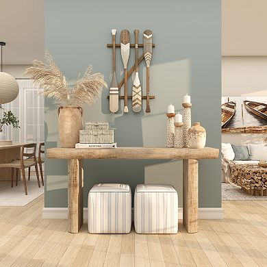 Stella & Eve Wood Arrow and Stripe Patterned Wall Decor