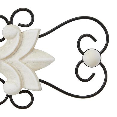 Stella & Eve Wood Carved Cross Wall Decor with Metal Scrollwork