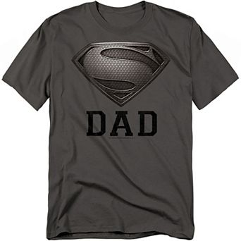 Big & Tall DC Comics Man Of Steel Dad Of Steel Charcoal Tee
