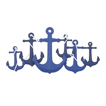 Stella & Eve Metal Anchor Wall Decor with White Rope Detailing