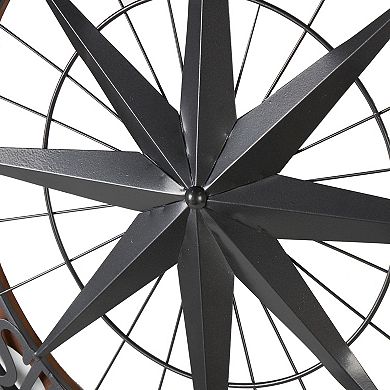 Stella & Eve Metal Compass Wall Decor with Wood Frame