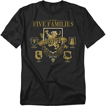 Big & Tall Godfather Five Families Logos Graphic Tee