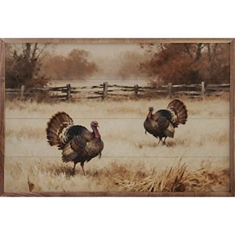 Kendrick Home Two Strut Turkeys Framed Wall Art