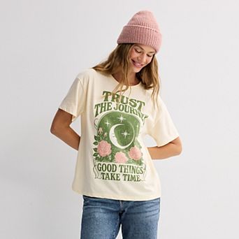 Juniors' 'Trust The Journey' Graphic Short Sleeve Tee