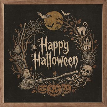 Kendrick Home Happy Halloween Wreath Wall Art