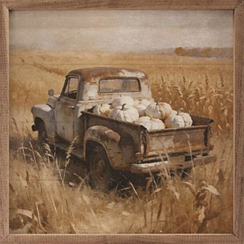 Kendrick Home Truck & Pumpkins Wall Art