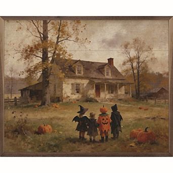Kendrick Home Halloween Kids Framed Wall Art