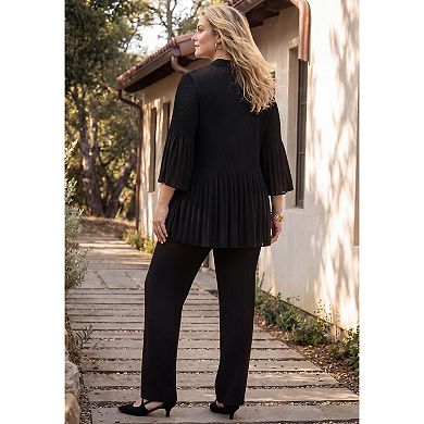 Catherines Women's Plus Size Petite Paloma Pleated Blouse