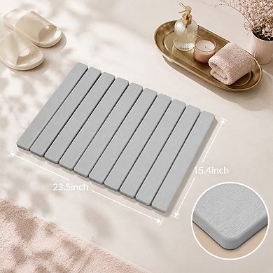 Foldable Diatomite Bath Mat Super Absorbent Quick Dry Non Slip Multi Use