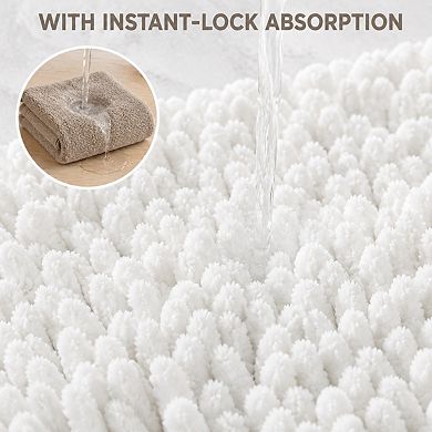 Extra Thick Soft Chenille Non Slip Absorbent Quick Dry Washable Bath Mat