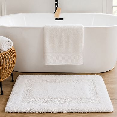Cotton Reversible Bathmat Set 2 Pack Ultra Soft Absorbent Washable Thick Bathroom Rug