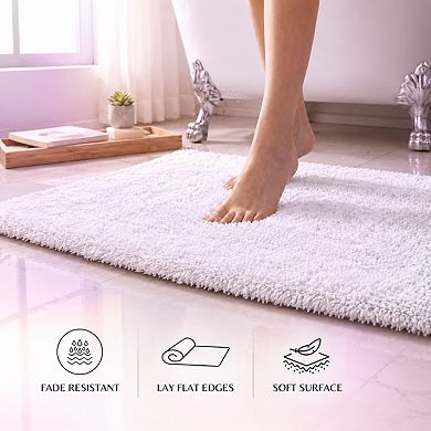 Cotton Reversible Bathmat Set 2 Pack Ultra Soft Absorbent Washable Thick Bathroom Rug
