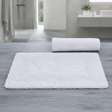 Cotton Reversible Bathmat Set 2 Pack Ultra Soft Absorbent Washable Thick Bathroom Rug