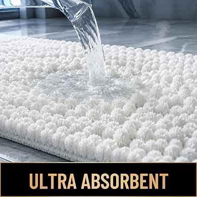 Extra Soft Absorbent Chenille Bath Rug Non Slip Machine Washable Quick Dry Mat