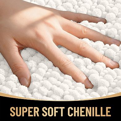 Extra Soft Absorbent Chenille Bath Rug Non Slip Machine Washable Quick Dry Mat