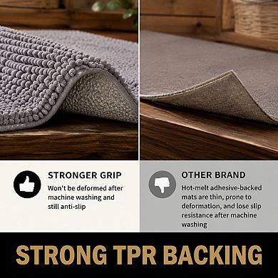 Extra Soft Absorbent Chenille Bath Rug Non Slip Quick Dry Washable Mat