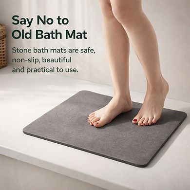 Diatomite Bath Mat Fast Drying Super Absorbent Anti Slip Easy Clean