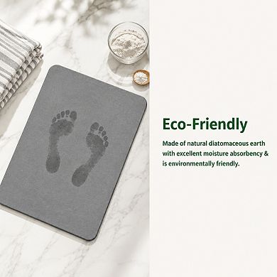 Diatomite Bath Mat Fast Drying Super Absorbent Anti Slip Easy Clean