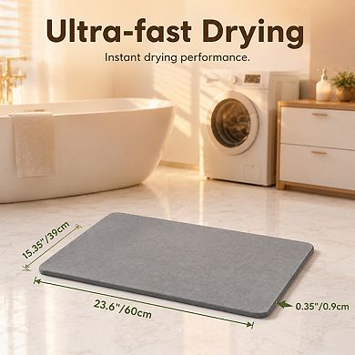 Diatomite Bath Mat Fast Drying Super Absorbent Anti Slip Easy Clean