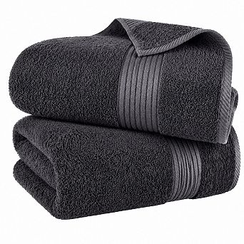 Extra Large Ring Spun Cotton Bath Towel Set 2 Pack Soft Absorbent Easy Care