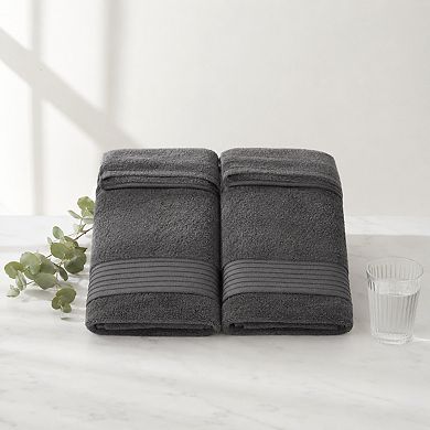 Extra Large Ring Spun Cotton Bath Towel Set 2 Pack Soft Absorbent Easy Care