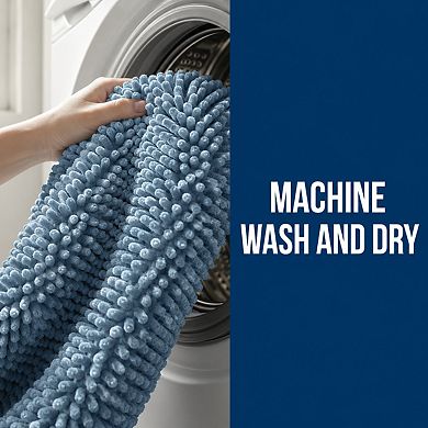 Extra Soft Absorbent Chenille Bath Mat Quick Dry Washable Non Slip Floor Rug
