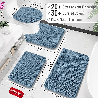Extra Soft Absorbent Chenille Bath Mat Quick Dry Washable Non Slip Floor Rug