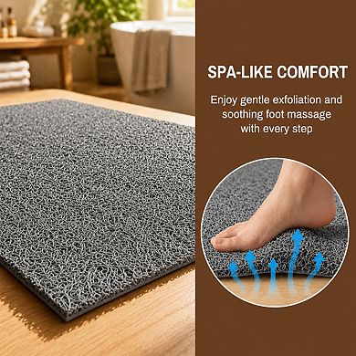 Extra Large Non Slip Shower Mat Soft Loofah Quick Drying Easy Clean