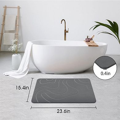 Diatomaceous Earth Stone Bath Mat Super Absorbent Non Slip Quick Drying Easy Clean