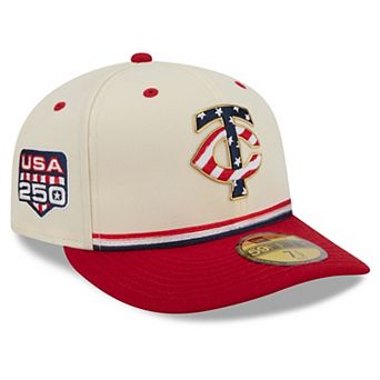 Men's New Era Cream/Red Minnesota Twins USA 250 Fourth of July 59FIFTY Fitted Hat