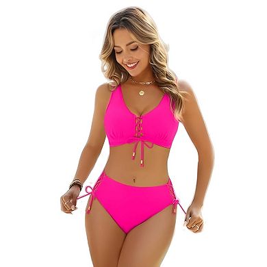 Lace Up Swim Bikini Set