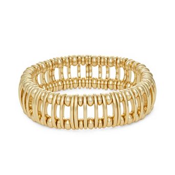 Nine West Gold Tone Statement Stretch Bracelet