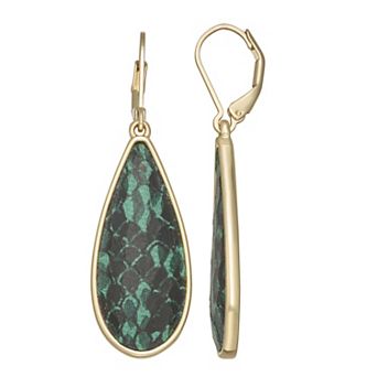 Nine West Snake Teardrop Leverback Earrings