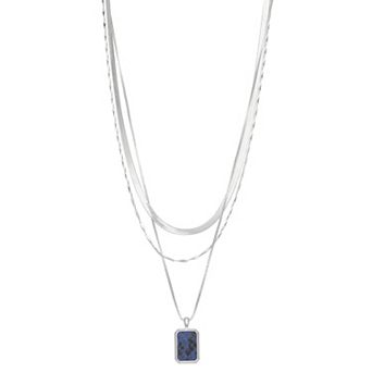 Nine West Faux Leather Snake Layered Necklace