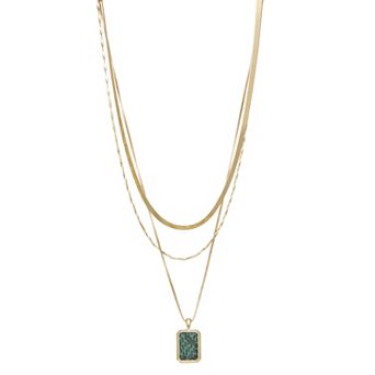 Nine West Faux Leather Snake Layered Necklace