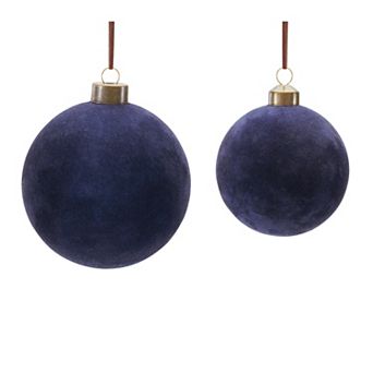 Melrose Velvet Glass Ball Christmas Ornament Set of 12