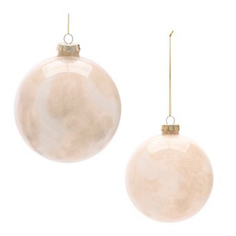 Melrose Frosted Glass Ball Christmas Ornament Set of 8