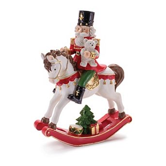 Melrose Nutcracker on Rocking Horse Figurine Table Decor